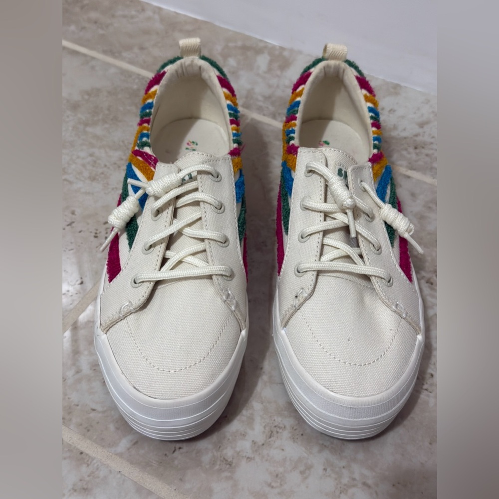 Sperry Womens SeaCycled Crest Vibe Platform Shoes Rainbow Pride (Size 8).
